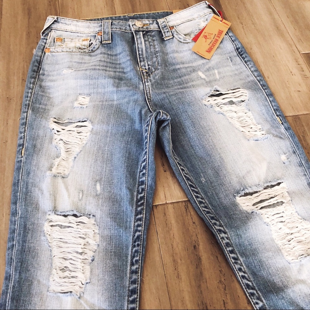 NWT TR Distressed Boyfriend High-rise Jeans - Picture 5 of 8